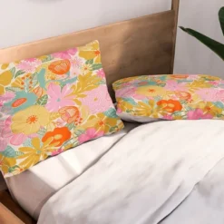 Deny Designs Megan Galante 60s Retro Floral King Duvet Cover Set Gold -Cozy Bedding Home GUEST 0003f216 490e 4553 82c3 97eadd52dcac