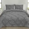 Sweet Home Collection 3-Piece Pinch Pleat Decorative Pintuck Comforter And Shams Set, All Season Bedding Set