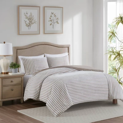 Madison Park 3pc River Clipped Jacquard Duvet Cover Set Off-White 12 Madison Park 3pc River Clipped Jacquard Duvet Cover Set Off-White - Image 10