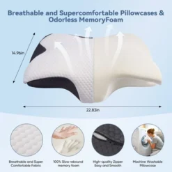 950g PU Memory Foam Pillow With Slow Rebound Core, 100g Knitted Inner Cover & 280g Breathable Air Layer Outer Fabric -Cozy Bedding Home GUEST 07e66ab1 4f40 4bc2 a6c7 0740c030c8c0