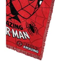 Northwest Spider-Man: Beyond Amazing Woven Jacquard Throw Blanket, 46" X 60", Classic Spidey
