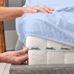 King 300 Thread Count Clean Performance Solid Sheet Set Blue - Sealy -Cozy Bedding Home GUEST 09fa442c 85f1 4258 9640 a81ce38849c8