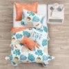 Coastal Reef Feather Reversible Quilt Set Blue/Coral - Lush Décor -Cozy Bedding Home GUEST 0a26bee0 6799 458d 8ffe 28aa9e7aae0f