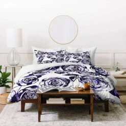 Holly Sharpe Inky Roses Duvet Cover Set Purple - Deny Designs -Cozy Bedding Home GUEST 0a4ca7dc d497 440d 9d2f 433bd502499c