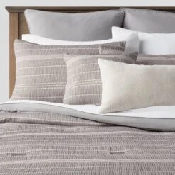 12pc Chambray Matelasse Stripe Comforter & Sheet Bedding Set Gray - Threshold™ -Cozy Bedding Home GUEST 0ccf3b00 29f5 443f 9e99 5d90374652ac