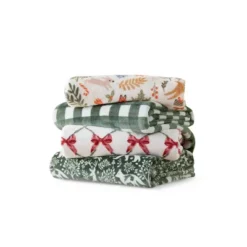 Martha Stewart 60"x70" Madison Gingham Throw Blanket Green