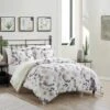 Chic Home Everly Green 7 Piece Duvet Cover Set Reversible Watercolor Floral Print Striped Pattern Design Bedding Multi-color