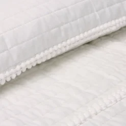 White Pom Pom Stripe Quilt Set - Lush Décor -Cozy Bedding Home GUEST 11fe92ee 5697 4d4b 8ec4 9ea248a12cb6