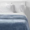 Full/Queen Solid Plush Blanket Blue - Room Essentials™ -Cozy Bedding Home GUEST 14e0c3d4 017e 4ca7 93f8 555bcb639340
