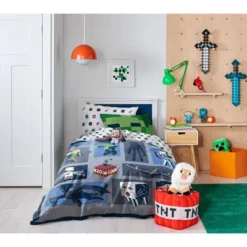 Saturday Park Minecraft Emblematic 100% Organic Cotton Bed Set -Cozy Bedding Home GUEST 169115c4 7f81 4293 a42b a19d0d7e871f