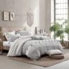 Peri Home 3pc Panama Stripe Comforter Set Light Gray