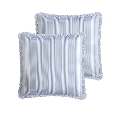 Laura Ashley 7pc Full/Queen Branch Toile 100% Cotton Comforter Sham Bonus Set Blue 10 Laura Ashley 7pc Full/Queen Branch Toile 100% Cotton Comforter Sham Bonus Set Blue - Image 8