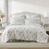 Laura Ashley Walled Garden 100% Cotton Quilt Bedding Set Brown