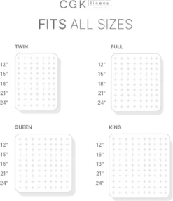 Ruffled Elastic Wrap Around Bedskirt 15 Inch Drop - CGK Linens -Cozy Bedding Home GUEST 1bacfcb7 1d0f 4215 8b37 0d54fdc46a6d