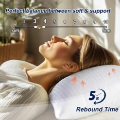 Aghana Digitals Queen Size Hotel Collection Bed Pillows Set Of 2, Soft And Supportive -Cozy Bedding Home GUEST 1bb2bc2a b690 49bb b5d9 37ffdedddd96