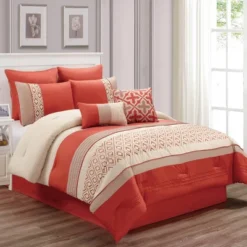 8pc Janna Comforter Set Orange - Riverbrook Home -Cozy Bedding Home GUEST 1d00c434 cdf9 4c7c be07 3dc8312139d9