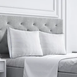 Gulches Queen Size 2 Pack Bed Pillows - White, Soft Down Alternative Fill, Breathable Microfiber, Hypo-Allergenic, 42x75cm