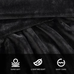 Kenneth Cole Reaction Plush Fleece Blanket (Solid-Black)-King -Cozy Bedding Home GUEST 1eb42a8d b141 4a32 becd 872c5f38d66b