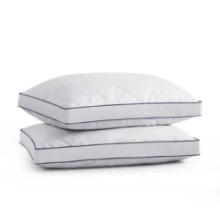 Peace Nest Goose Feather Down Pillow White Quilted Cotton Cover Set Of 2 13 Peace Nest Goose Feather Down Pillow White Quilted Cotton Cover Set Of 2 -Cozy Bedding Home GUEST 20337530 10b9 4b28 9434 75f327d44585