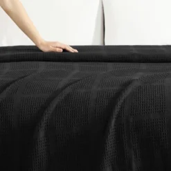 Kenneth Cole New York Cotton Blanket (Essentials-Black)-Twin -Cozy Bedding Home GUEST 2537c812 3e55 4a17 b42d b8841cc95d0a