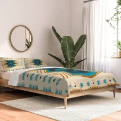 Holli Zollinger Colorado Painted Comforter Set Beige/Blue - Deny Designs