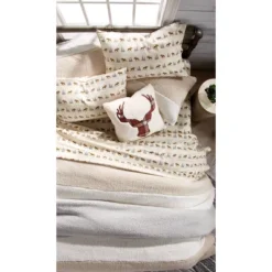 Full/Queen 3Pc Colorblock Faux Shearling Comforter Set Natural - G.H. Bass -Cozy Bedding Home GUEST 28f4f14d 2f3c 4dc8 aba9 44c5cf216540