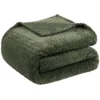 1 Pc Twin Polyester Flannel Fleece Bed Blankets Army Green - PiccoCasa -Cozy Bedding Home GUEST 2a76fc9b ffbd 4cf2 b366 193dfab78952