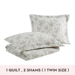 Laura Ashley Walled Garden 100% Cotton Quilt Bedding Set Brown -Cozy Bedding Home GUEST 2e2bc01b 53f4 4448 8457 bd5b36e544be