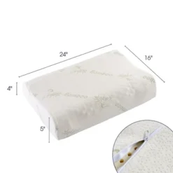 Cheer Collection Contoured Latex Memory Foam Pillow With Washable Cover - White (24" X 16" X 4") 12 Cheer Collection Contoured Latex Memory Foam Pillow With Washable Cover - White (24" X 16" X 4") -Cozy Bedding Home GUEST 2ebcd84f 1b01 42b0 8b2d a9ab4a98ecc1