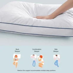 Peace Nest Goose Feather Down Pillow White Quilted Cotton Cover Set Of 2 10 Peace Nest Goose Feather Down Pillow White Quilted Cotton Cover Set Of 2 -Cozy Bedding Home GUEST 2f3e07d0 0546 4218 9e2f 63cfe93011b2