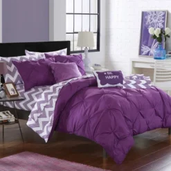 Foxville Pinch Pleated And Ruffled Chevron Print Reversible Multi Piece Comforter Set - Chic Home Design® -Cozy Bedding Home GUEST 2fdfd766 d4b4 4e83 a130 e8e73623ba20