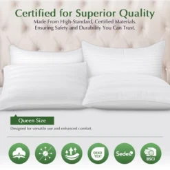Zibroges Bed Pillows For Sleeping - Cooling Soft Premium Microfiber Cover For Side Back And Stomach Sleepers, 2 Count -Cozy Bedding Home GUEST 312f6a99 4d1e 41e0 8694 0e89da9cd38e