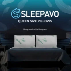 Sleepavo Memory Foam Pillows Queen Size Set Of 2 - Cooling Bed Pillows For Sleeping - Back, Stomach, Side Sleeper Soft, Comfy Cool Shredded - 2 Pack 11 Sleepavo Memory Foam Pillows Queen Size Set Of 2 - Cooling Bed Pillows For Sleeping - Back, Stomach, Side Sleeper Soft, Comfy Cool Shredded - 2 Pack -Cozy Bedding Home GUEST 32bf32cf 0538 433e 93b4 ff1fc5a2bd30