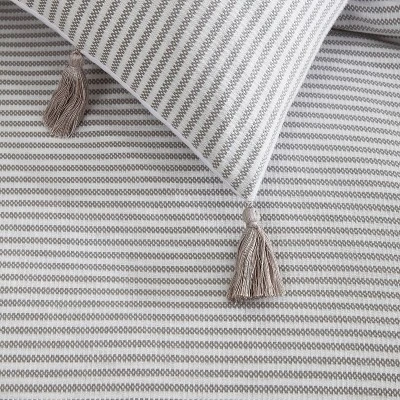 Peri Home 3pc Panama Stripe Comforter Set Light Gray 6 Peri Home 3pc Panama Stripe Comforter Set Light Gray - Image 4