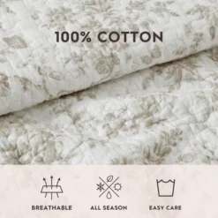 Laura Ashley Walled Garden 100% Cotton Quilt Bedding Set Brown -Cozy Bedding Home GUEST 3e9988a6 8310 443a 87e9 1a12afa9fb70