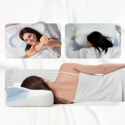 Cheer Collection Cervical Memory Foam Pillow For Neck Support, Orthopedic Contour Design, 24"x14"x5.2" -Cozy Bedding Home GUEST 3f1b77d2 eae3 462a a512 9afc99844ce5