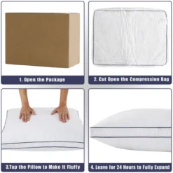 Gulches Queen Size 2 Pack Bed Pillows - White, Soft Down Alternative Fill, Breathable Microfiber, Hypo-Allergenic, 42x75cm 15 Gulches Queen Size 2 Pack Bed Pillows - White, Soft Down Alternative Fill, Breathable Microfiber, Hypo-Allergenic, 42x75cm -Cozy Bedding Home GUEST 408b6729 305a 4429 bd55 60b32243434a