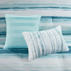 Gulches 8 Piece Printed Seersucker Comforter And Quilt Set Collection Aqua Full/Queen -Cozy Bedding Home GUEST 4143bdc0 831e 4341 80c2 3fb0e97819a6