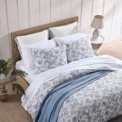 Tommy Bahama 3pc Pen And Ink Duvet Cover Bedding Set Blue -Cozy Bedding Home GUEST 419aab74 a866 43bc b905 a841e4411874