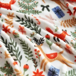 Martha Stewart 60"x70" Holiday Woodland Throw Blanket White -Cozy Bedding Home GUEST 44f5641b 96bc 40e2 a9a5 936f55c5e4f1