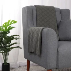 PiccoCasa 100% Cotton Knit Throw Blanket Soft Lightweight Decorative Knitted Blankets -Cozy Bedding Home GUEST 46669817 110e 470d 9246 df7f012d2898