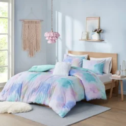Intelligent Design Lisa Watercolor Tie Dye Printed Comforter Set