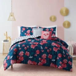 Sonya Comforter Set Dark Blue/Pink - Mudd -Cozy Bedding Home GUEST 4754a515 ba95 4cff 98e8 35db9987adc5