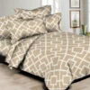 Better Bed Collection 300TC Interlocking Squares Taupe Duvet