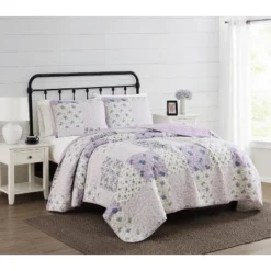 Elissa Patchwork Quilt Set Purple/White - Cannon -Cozy Bedding Home GUEST 4b1de384 15f0 42f3 9b7f 082d63b3522e