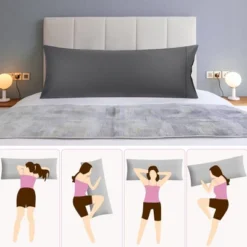 PiccoCasa Soft Cotton Body Zipper Closure 20"x 55" Pillowcase 1PC -Cozy Bedding Home GUEST 4e41ad8d d31e 4079 b590 beda610e99a0