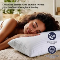 Aghana Digitals Queen Size Hotel Collection Bed Pillows Set Of 2, Soft And Supportive -Cozy Bedding Home GUEST 4f3c44b6 9b7e 4f84 99f3 feda4bf6277b