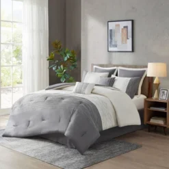 8pc Wilona Embroidered Comforter Set Gray - 510 Design -Cozy Bedding Home GUEST 5035fc7d 1fc1 4269 8b46 e3479817f34c