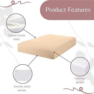 Superity Linen 100% Cotton Breathable Fitted Bed Sheets 4 Superity Linen 100% Cotton Breathable Fitted Bed Sheets - Image 2