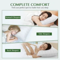 Zibroges Bed Pillows For Sleeping - Cooling Soft Premium Microfiber Cover For Side Back And Stomach Sleepers, 2 Count -Cozy Bedding Home GUEST 50f50d68 d148 4e04 b06d ae08446f1f23